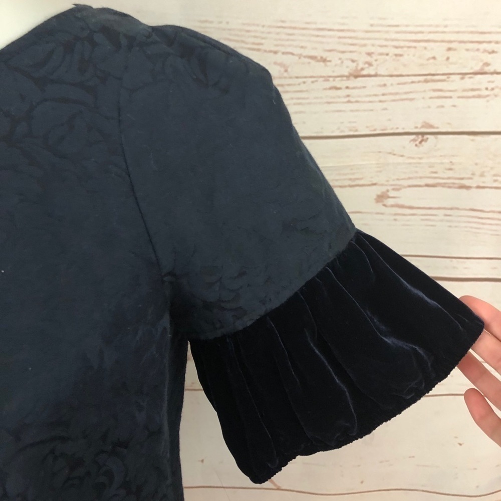 Vera Wang Baroque Jacquard Velvet Blouse View 2